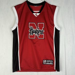Vintage‎ Cornhuskers Jersey Youth XL Zephyr Off Court Nebraska Basketball Red